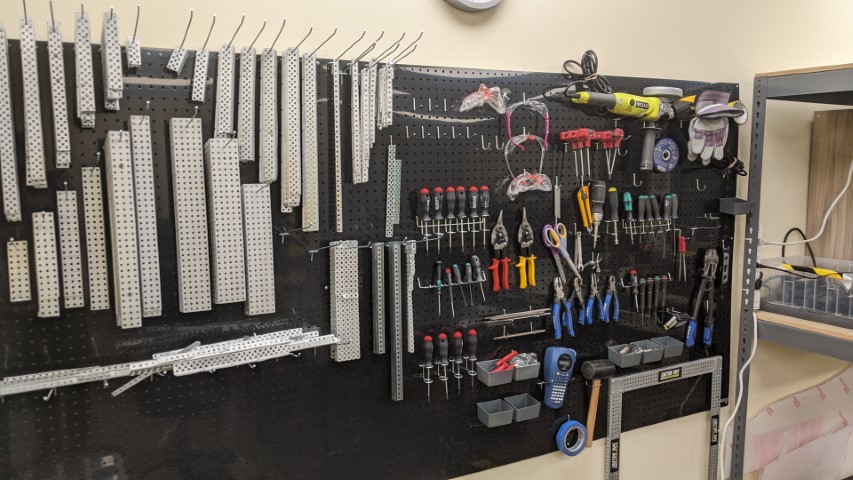 Caution Tape tools Pegboard